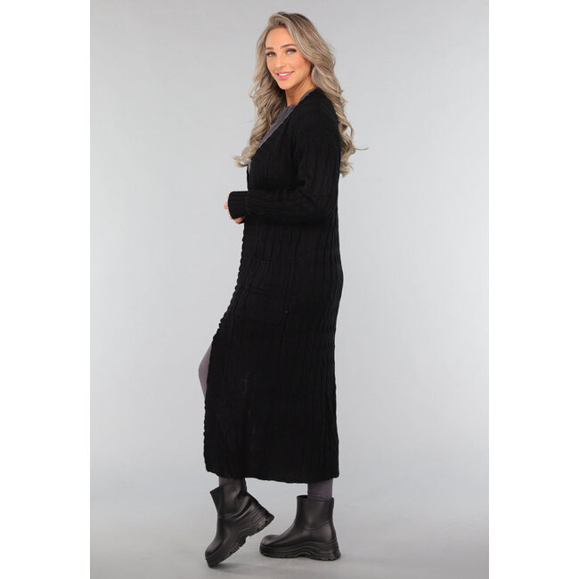 Schwarze Kappenstiefel mit grober Sohle