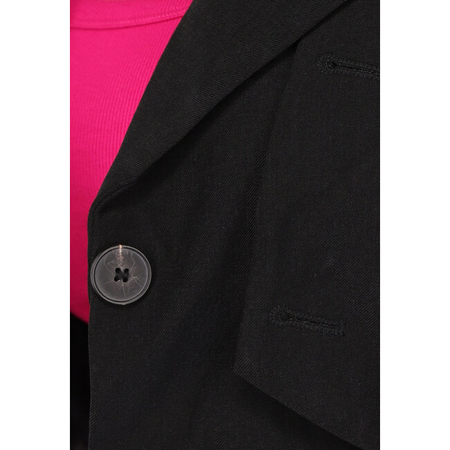 Schwarzer Cropped Blazer mit festem Gilet