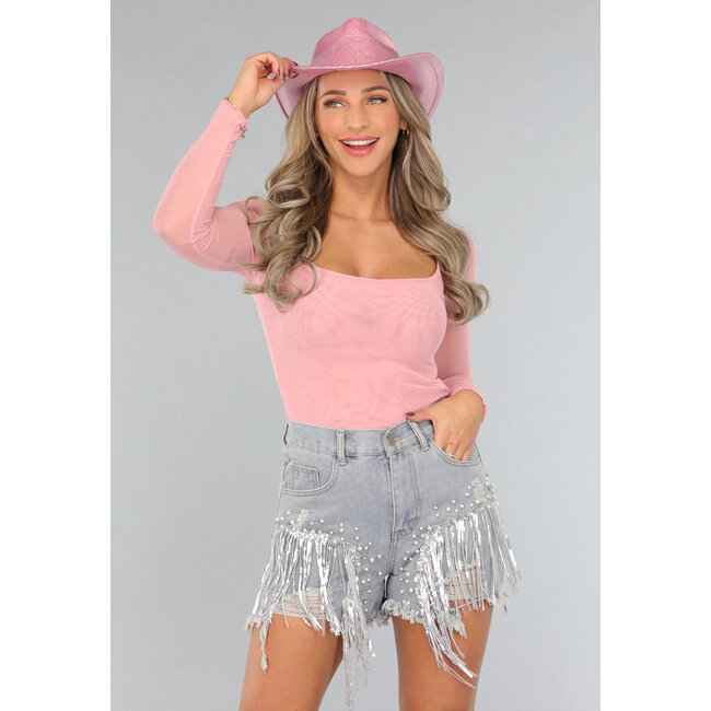 Glitzernder rosa Westernhut