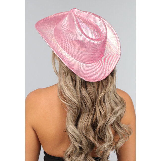 Glitzernder rosa Westernhut