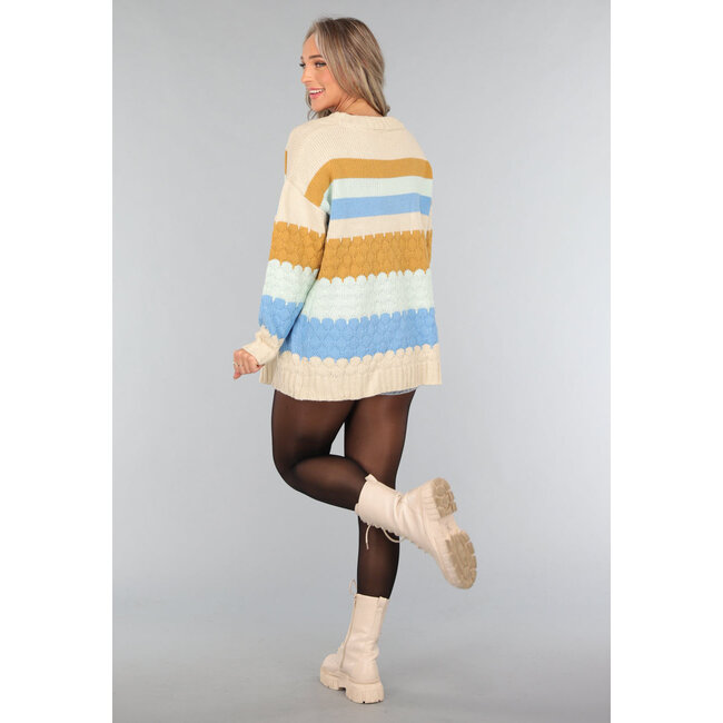 Gestrickte mehrfarbige Strickjacke Strickjacke