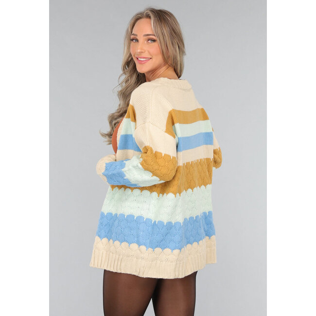 Gestrickte mehrfarbige Strickjacke Strickjacke