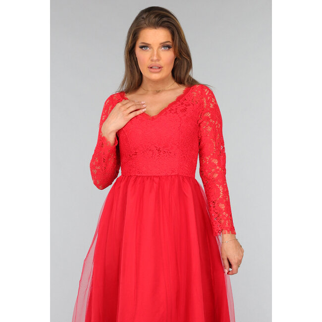Rosa Tüllkleid mit Spitzenbody