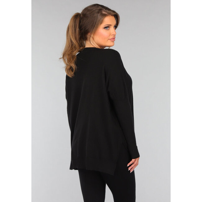 Schwarzes Twinset mit taillierter Hose