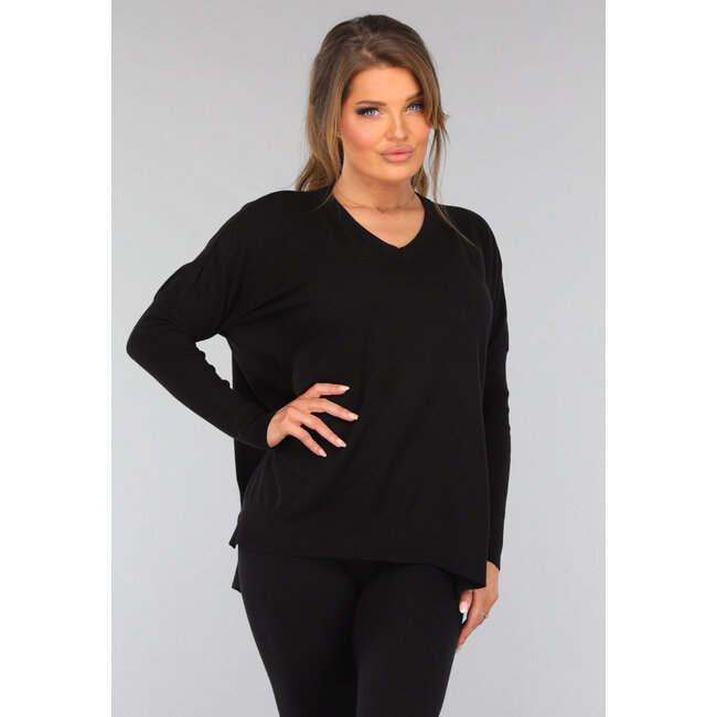 Schwarzes Twinset mit taillierter Hose