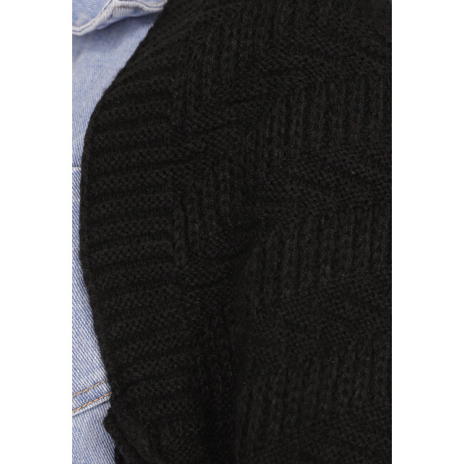 Schwarzer Bolero mit Zickzackmuster