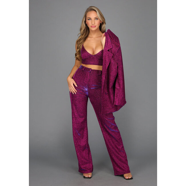 Holografische lila Glitzer Pantaloons