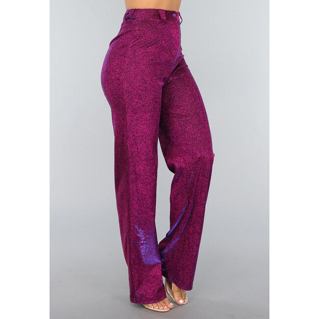 Holografische lila Glitzer Pantaloons
