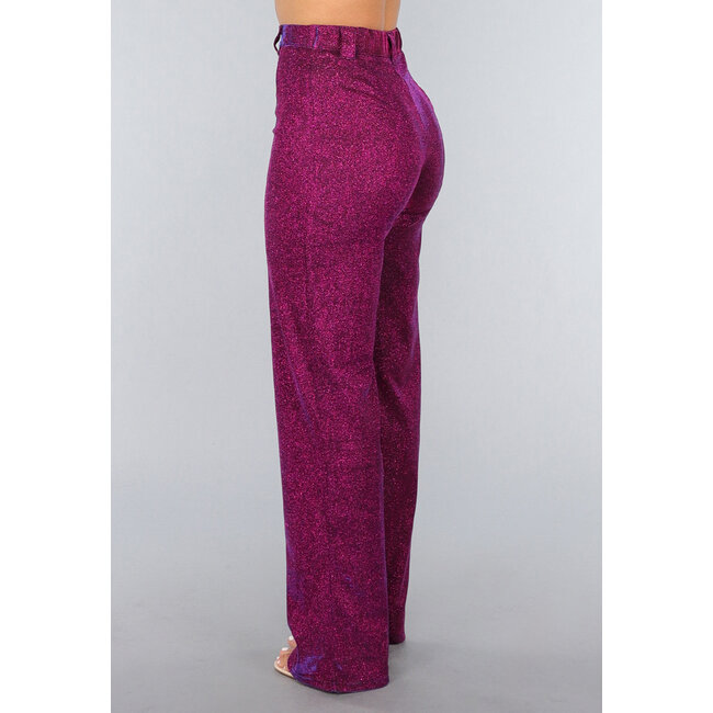 Holografische lila Glitzer Pantaloons