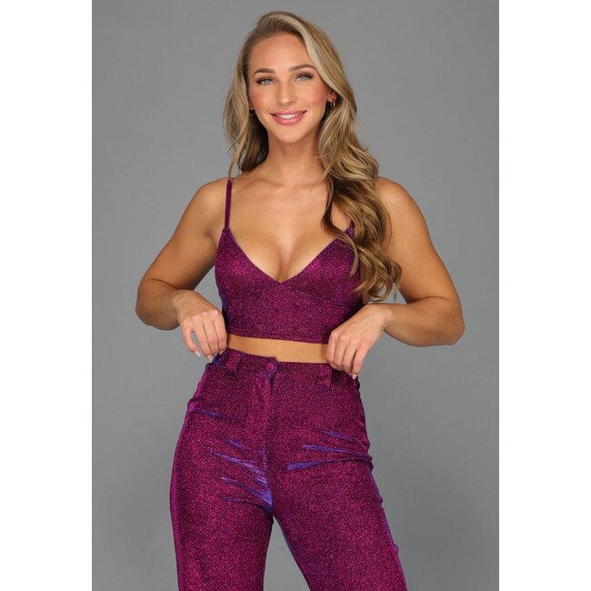 Lila Glamour Top mit Triangel Modell