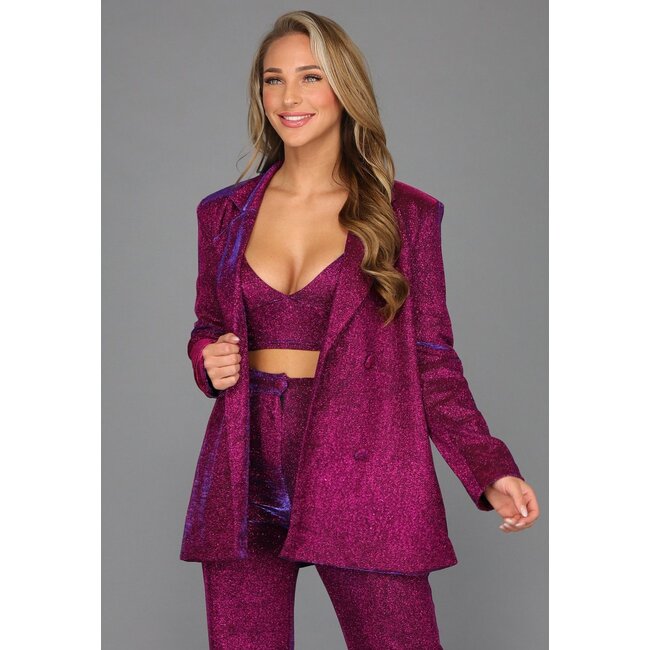 Holografischer Glitzer-Blazer in Übergröße