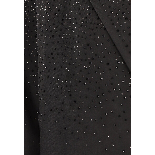 Schwarzer Oversized-Blazer mit Glitzersteinen