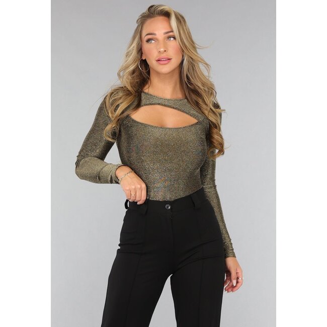 Gold Glitter Body mit Ausschnitt