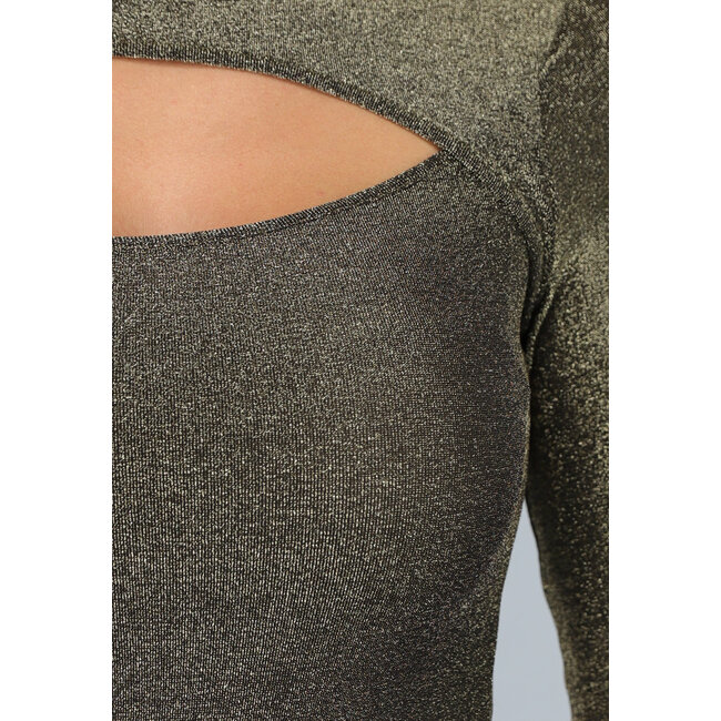 Gold Glitter Body mit Ausschnitt