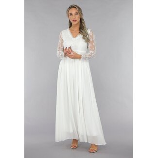 Weißes Brautkleid mit offenem Rücken