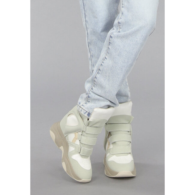 Pastellfarbene Chuncky-Keilabsatz-Sneakers