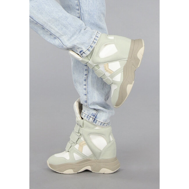Pastellfarbene Chuncky-Keilabsatz-Sneakers