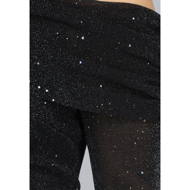 Mesh Maxikleid mit schulterfreiem Modell