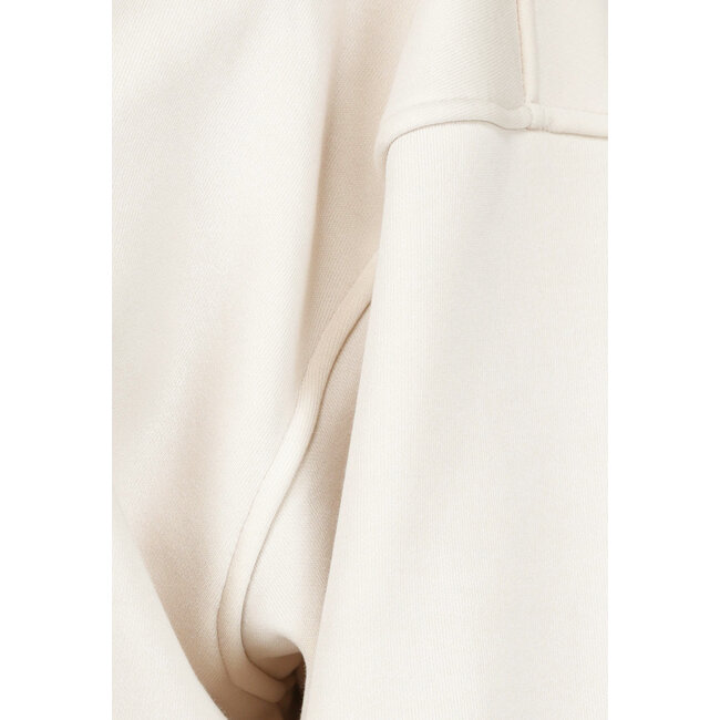Beigefarbener Pullover mit Kapuze in Übergröße