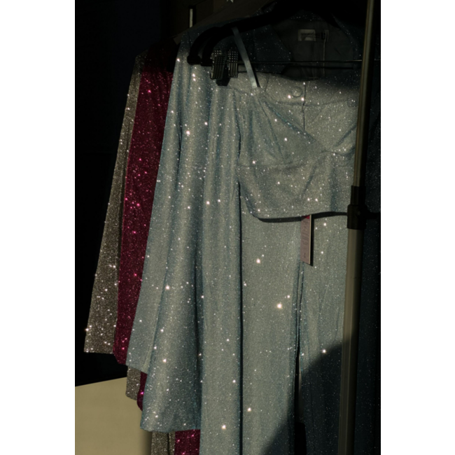 Übergroßer Silber-Glitzer-Blazer