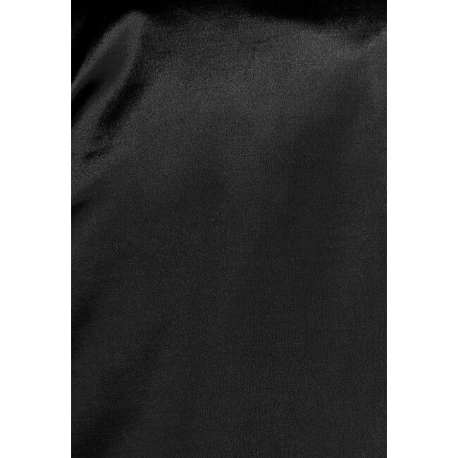 Schwarze Satin-Hose mit geradem Bein und Stretchanteil