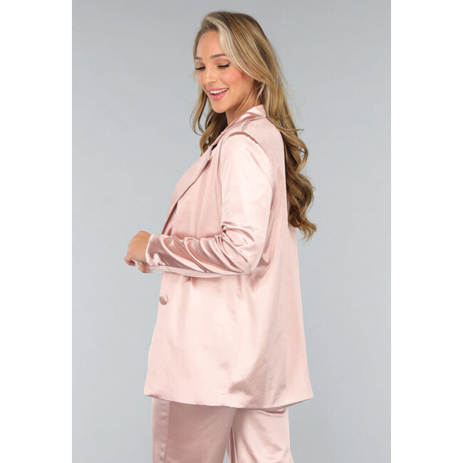 Rosa Blazer mit Satin-Look