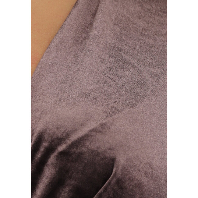 Samt-Bodysuit mit Wickeloptik in Braun