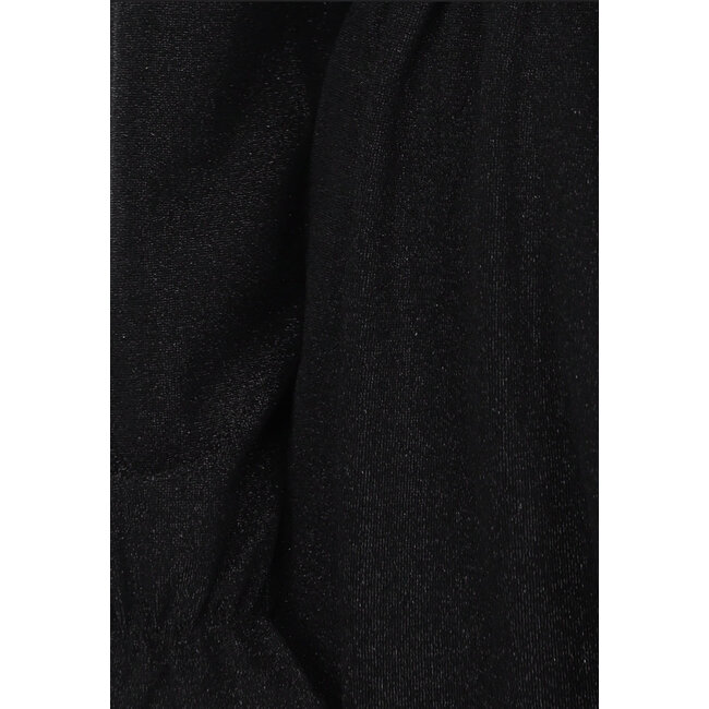 Schwarzes asymmetrisches Top mit Rüschenärmel