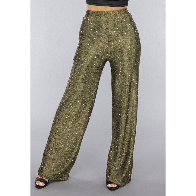 Goldene Pantaloons mit weitem Bein und Glitzersteinen
