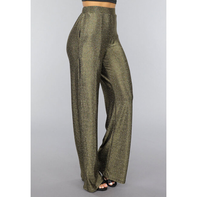 Goldene Pantaloons mit weitem Bein und Glitzersteinen