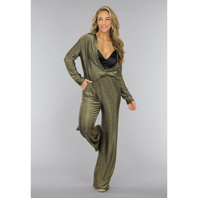 Goldene Pantaloons mit weitem Bein und Glitzersteinen