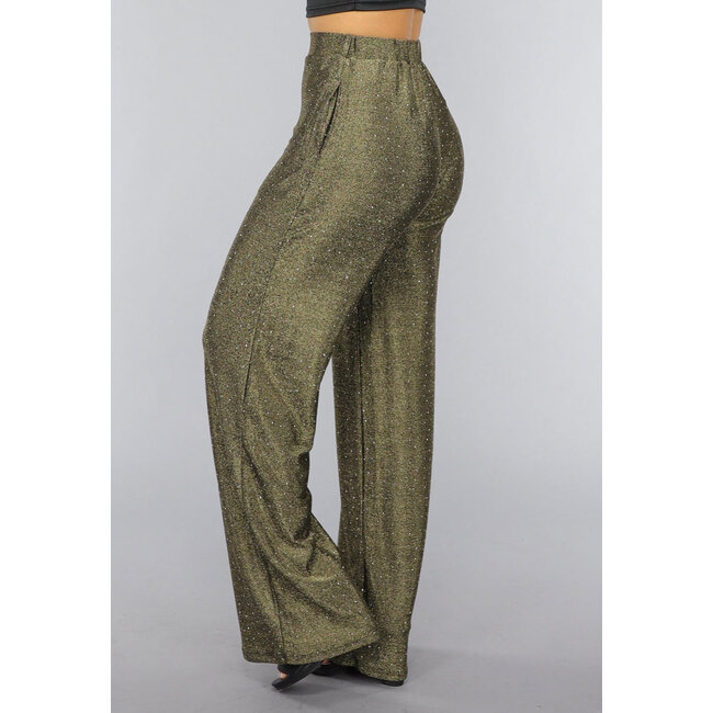 Goldene Pantaloons mit weitem Bein und Glitzersteinen