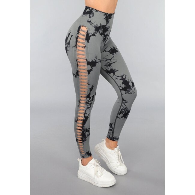 Yoga-Leggings mit Ausschnitten und Tupfenprint