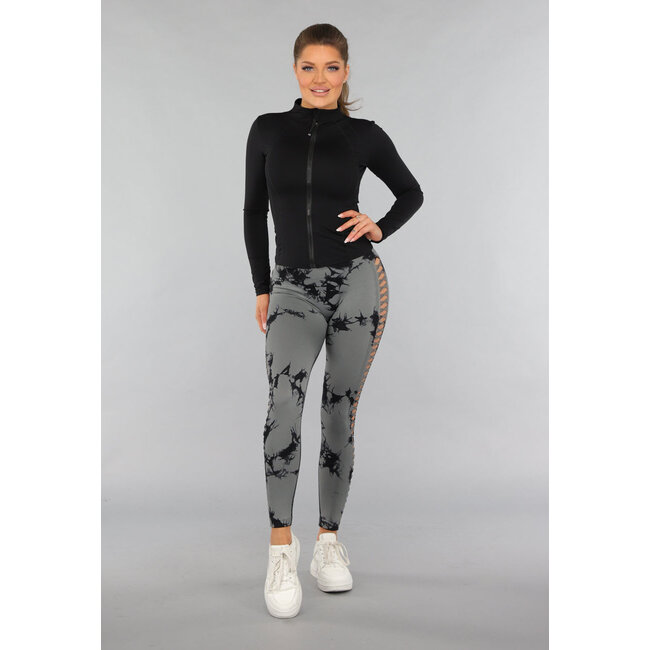 Yoga-Leggings mit Ausschnitten und Tupfenprint