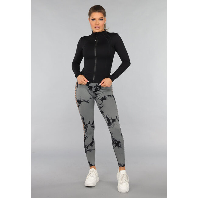 Yoga-Leggings mit Ausschnitten und Tupfenprint