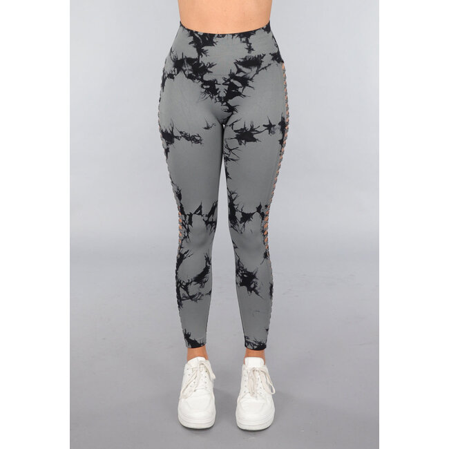 Yoga-Leggings mit Ausschnitten und Tupfenprint