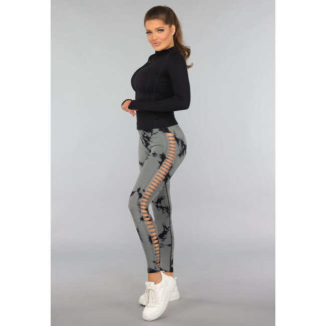 Yoga-Leggings mit Ausschnitten und Tupfenprint