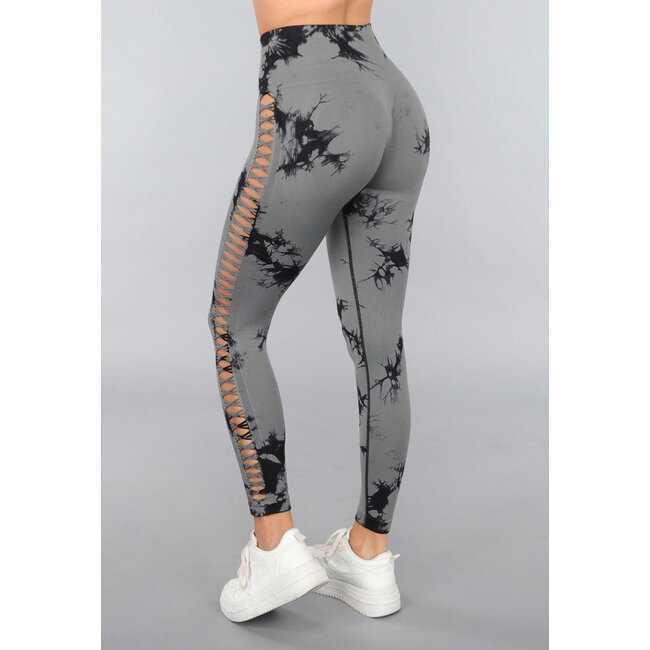 Yoga-Leggings mit Ausschnitten und Tupfenprint