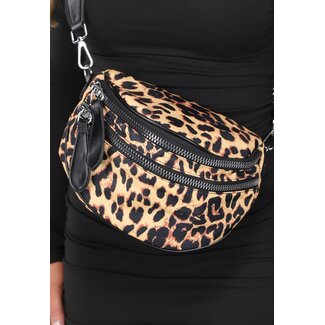 Panther Print Crossbody Tasche mit Reißverschlüssen