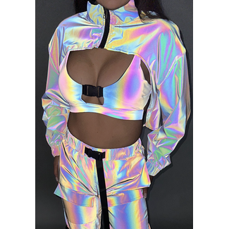 Reflektierender Bolero mit Cape-Look
