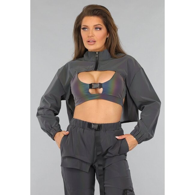 Reflektierender Bolero mit Cape-Look