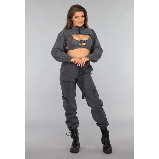 Reflektierender Bolero mit Cape-Look