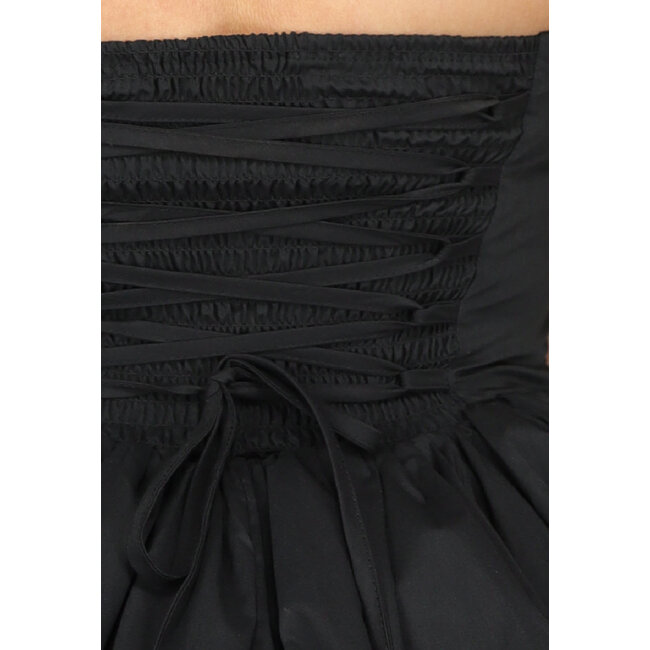 Schwarzes einfarbiges Ballonkleid