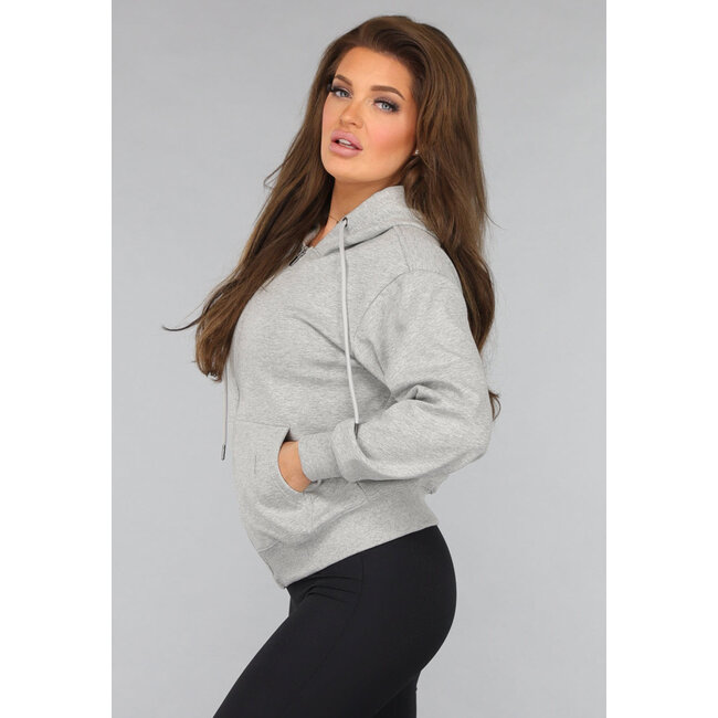 Graue Strickjacke mit weichem Innenfutter