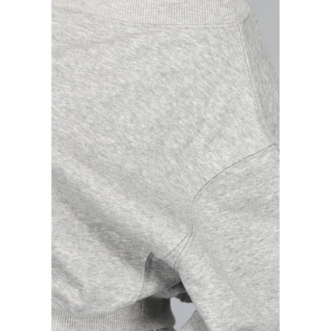 Grauer Cropped Sweater mit Puffärmeln