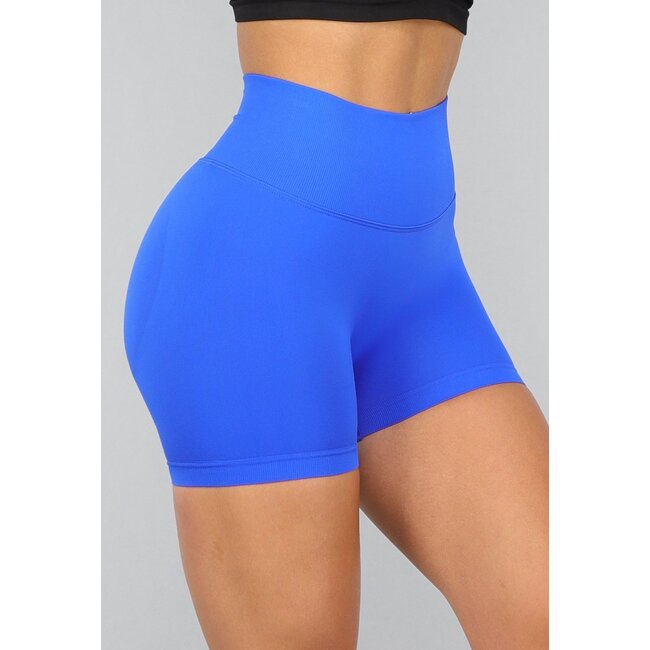 Blaue Sport Biker Short mit Lifting-Effekt