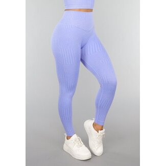 Gestreifte Yoga-Hose in Lavendel
