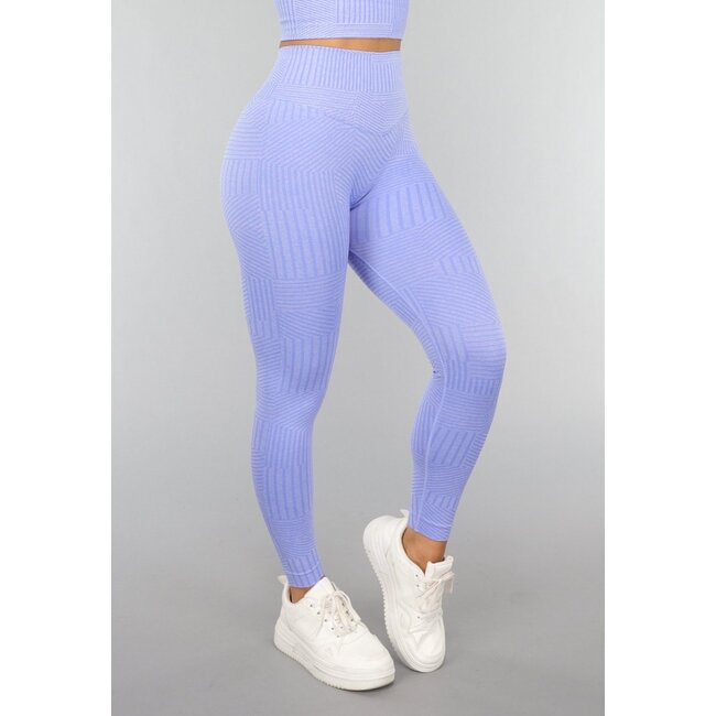 Gestreifte Yoga-Hose in Lavendel