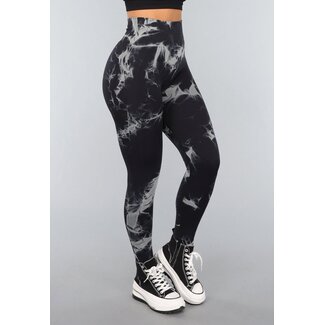 Tie Dye Gym Leggings in Schwarz mit Push Up