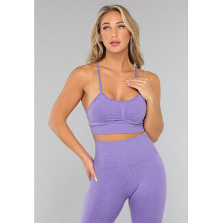 Lila Kurzes Sport-Top mit Spaghetti-Trägern